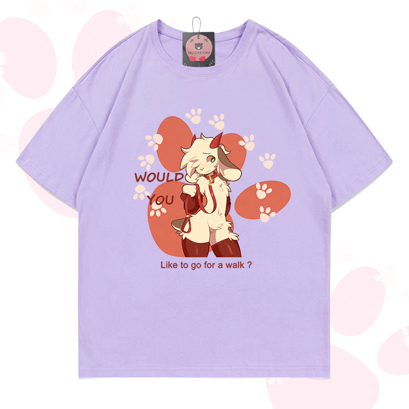 MODAKAWA X zarckets Goat Graphic 100% Cotton T-shirt - Light purple - 5XL - image 8
