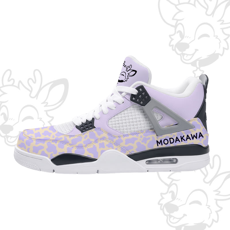 MODAKAWA X popipeko Deer Camo Graphic Lace Up Sports Air Cushion Shoes - Purple - 48 - image 5