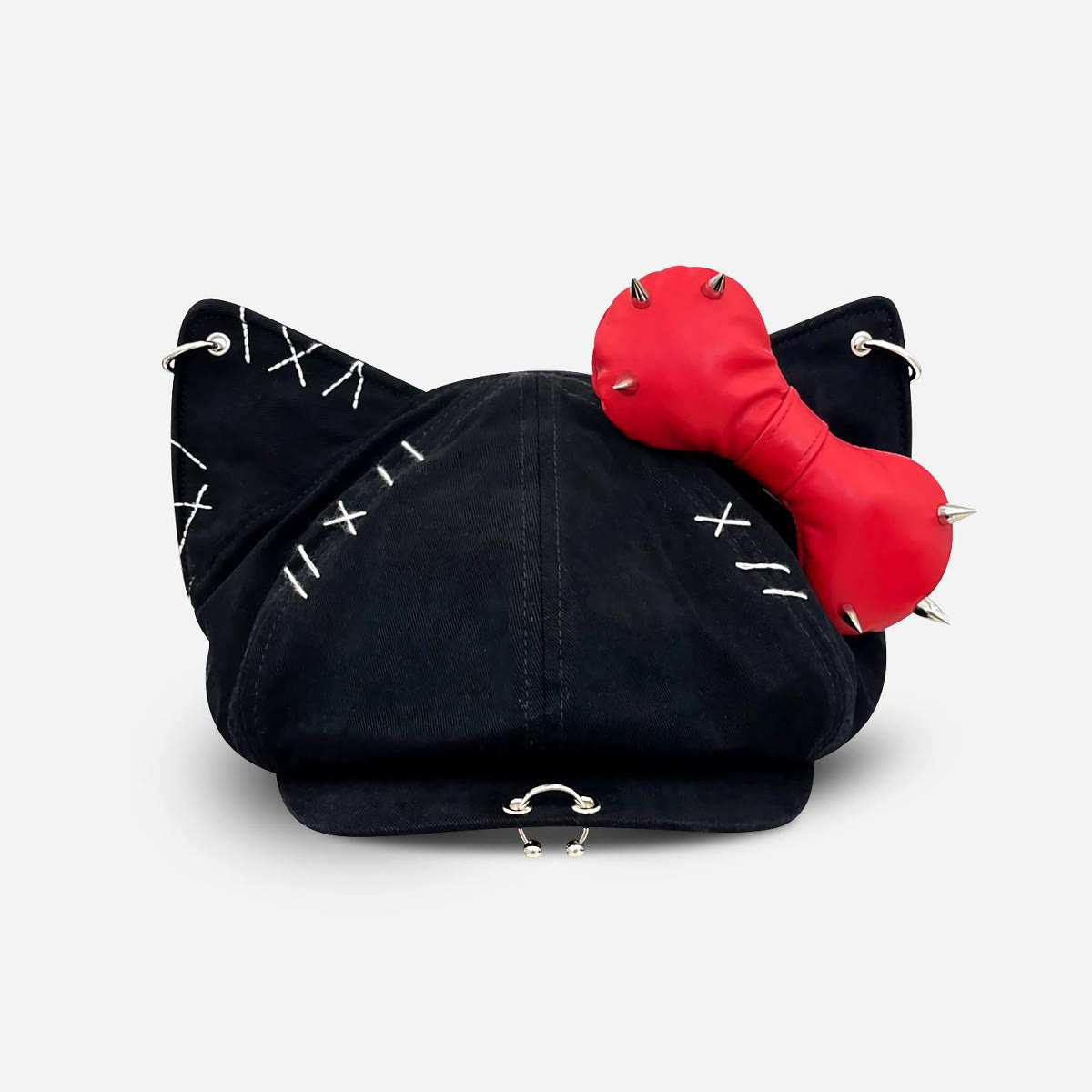 Black Cat Ear Gothic Y2K Beret - H - M(56-58cm) - image 9