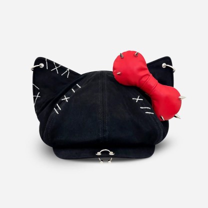 Black Cat Ear Gothic Y2K Beret - H - M(56-58cm) - image 9