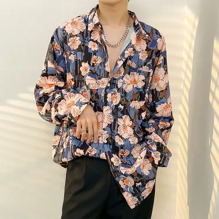 Men's Vintage Print Long Sleeve Button-Up Shirt - Multicolor N - 3XL - image 15