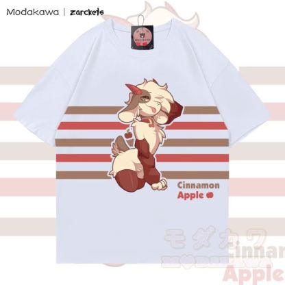 MODAKAWA X zarckets CINNAMON APPLE Goat Graphic 100% Cotton T-shirt - White - 5XL - image 3