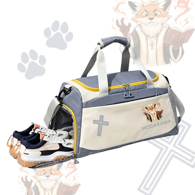 Fox Wizard Graphic Modakawa Large Capacity Sports Gym Duffel Bag - image 7