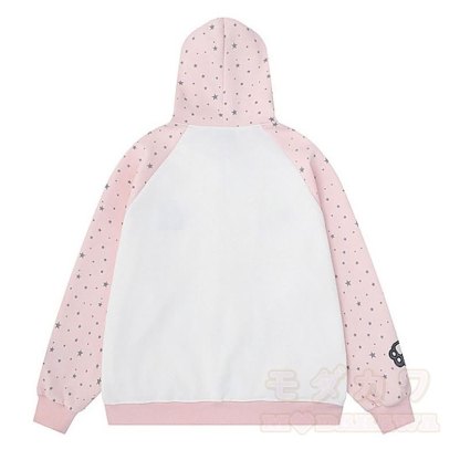 High Quality Durable Press Star Print Cat Embroidery Zip Up Hooded Sweatshirt - image 5