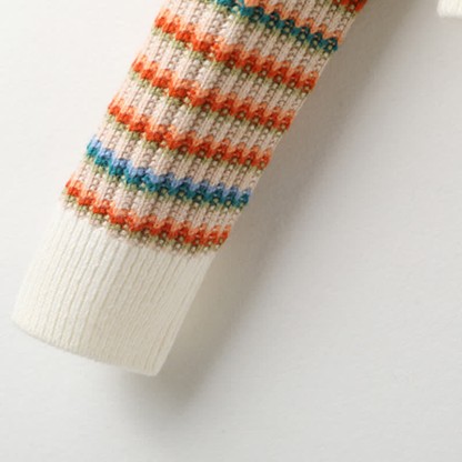 Colorblock Stripe Rainbow Cardigan Sweater Casual Pants Matching Outfit - image 10