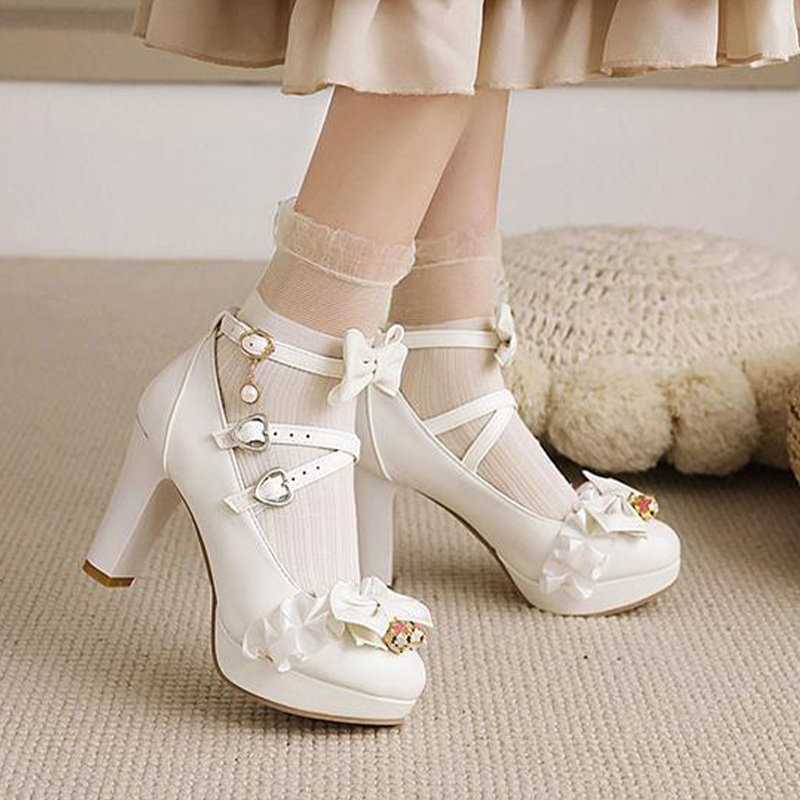 Sweet Lace Bow Lolita Mary Janes Shoes - image 4