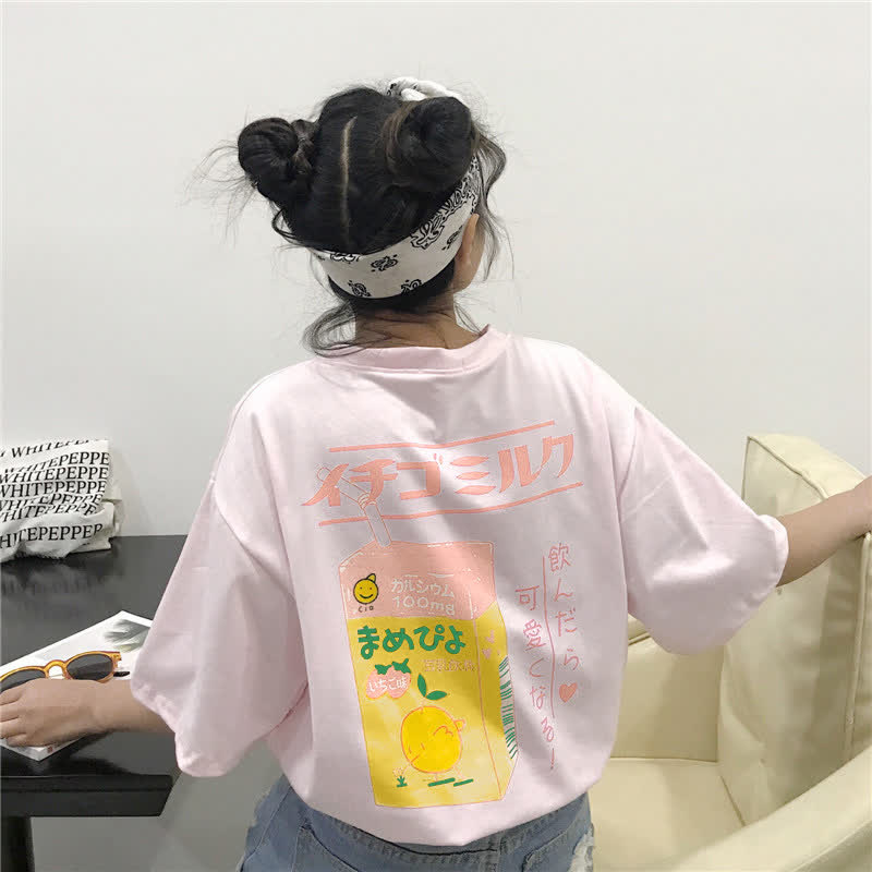 "Kawaii Drinks" T-Shirt - Pink - 2XL - image 1