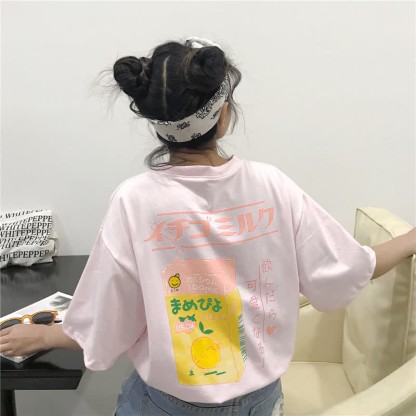 "Kawaii Drinks" T-Shirt - Pink - 2XL - image 1