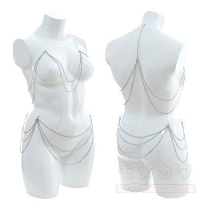 Sexy Halter Hollow Out Backless Chain Fishtail Dress⁠ - Silver Chains*3 - 3XL-4XL - image 15