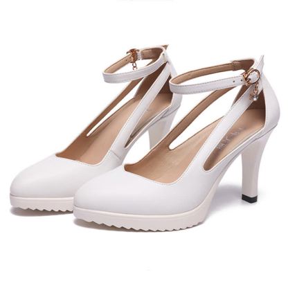 Pure Color High Heels Mary Janes Shoes - image 2