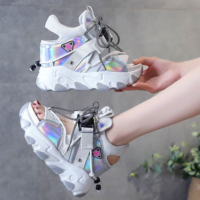 Lace-up Open Toe Platform Sandals - image 2