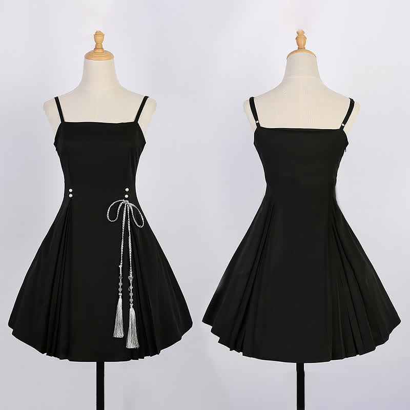 3D Butterfly Pearl Decor Top Lace-up Slip Dress - Dress - 4XL - image 10