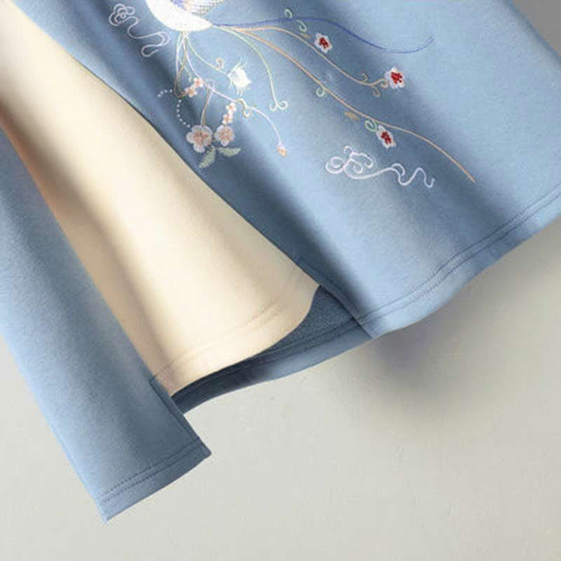 Embroidery Loose Hoodie Vintage Sweatshirt Dress - image 9