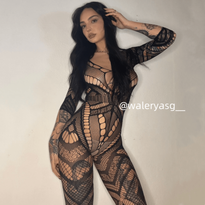 Sexy Hollow Out See-through Backless Jumpsuit Lingerie - image 2