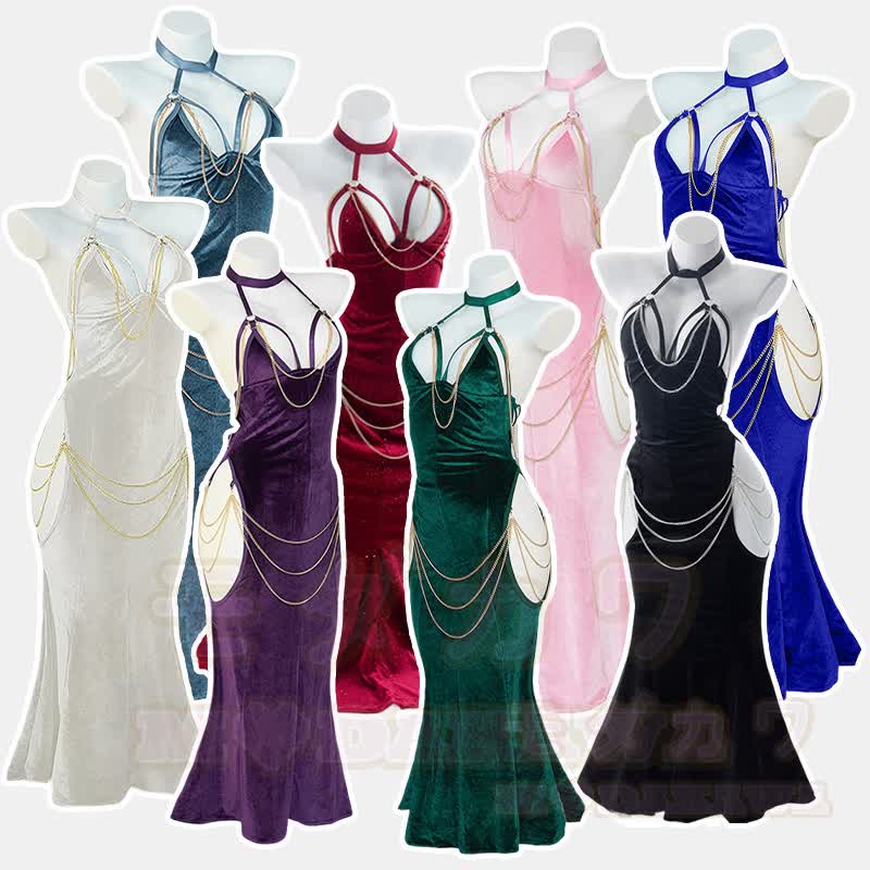 Sexy Halter Hollow Out Backless Chain Fishtail Dress⁠ - image 2