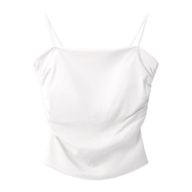 Pure Color Cami Top - White - One Size - image 2
