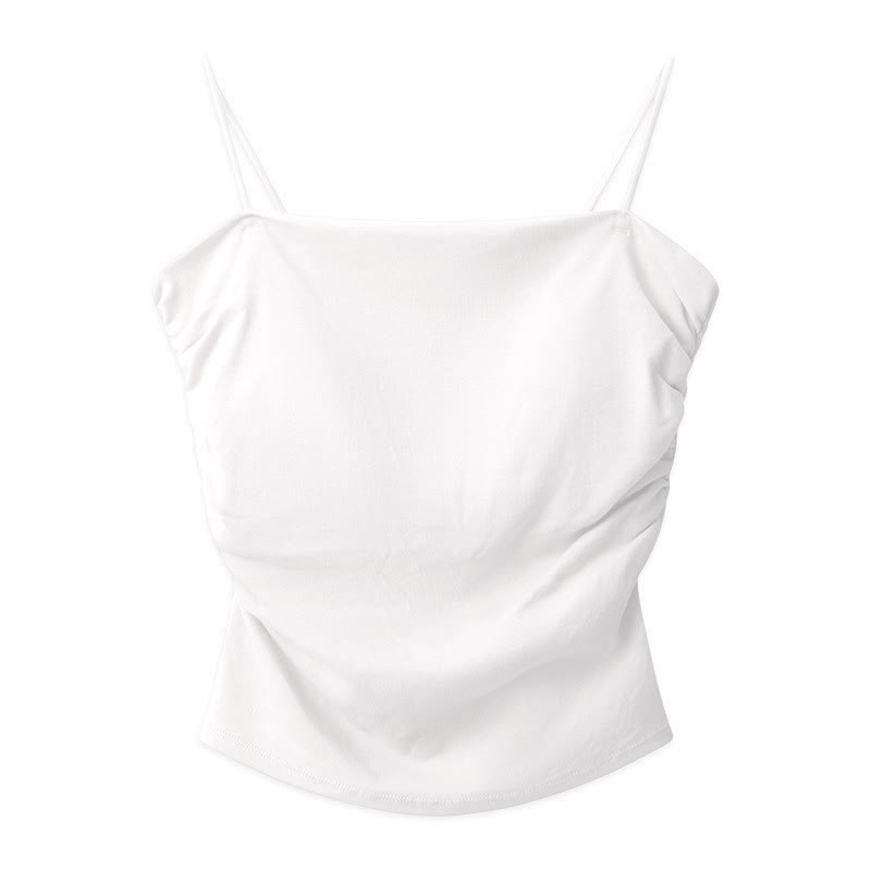 Pure Color Cami Top - White - One Size - image 2