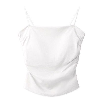 Pure Color Cami Top - White - One Size - image 2