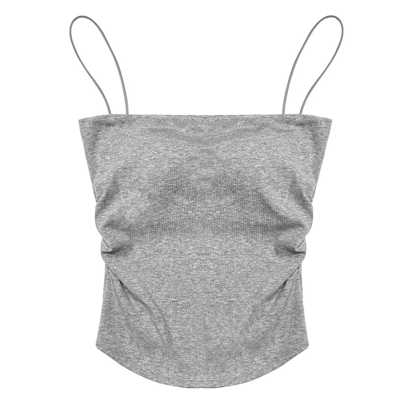 Pure Color Cami Top - Grey - One Size - image 6