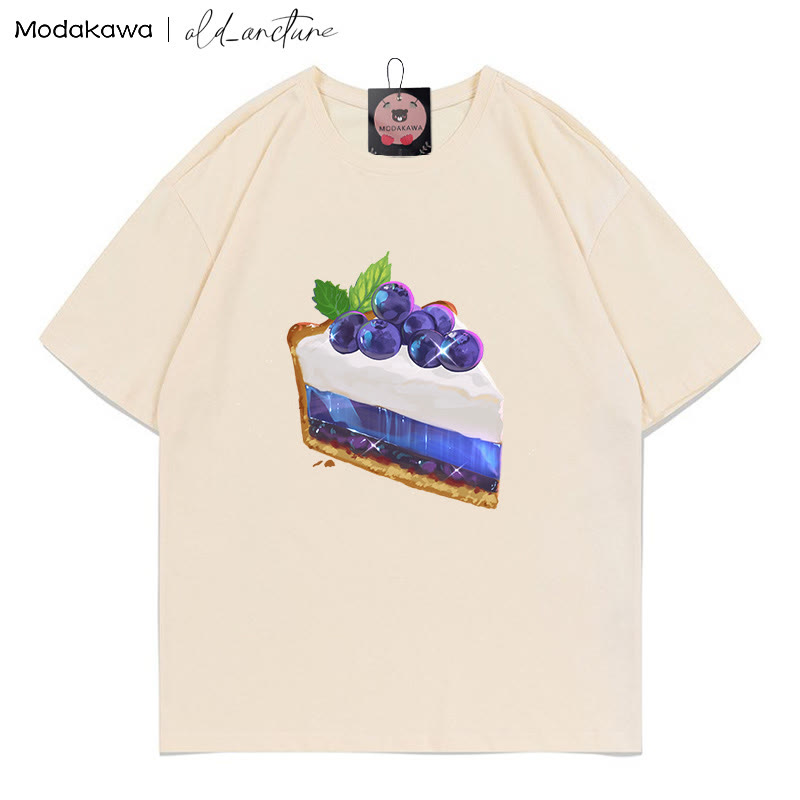 MODAKAWA X  old_arcture Blueberry Cake Letter Print T-shirt - Apricot - 5XL - image 1
