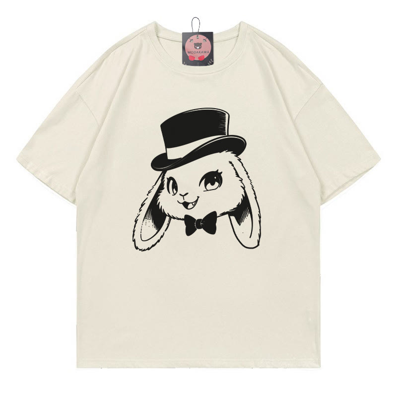 IMODAKAWA Classy Bunny Print T-shirt - Beige - 5XL - image 1