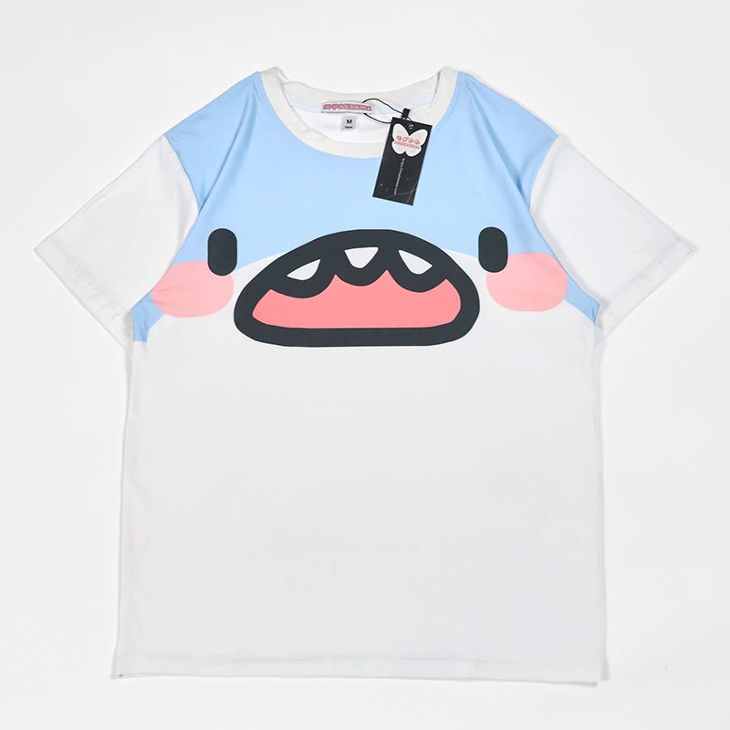 Shark Print Modakawa T-shirt - White - 5XL - image 1
