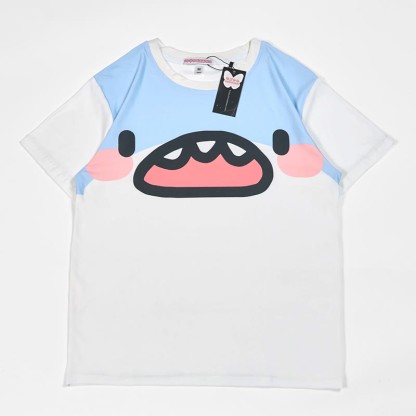 Shark Print Modakawa T-shirt - White - 5XL - image 1