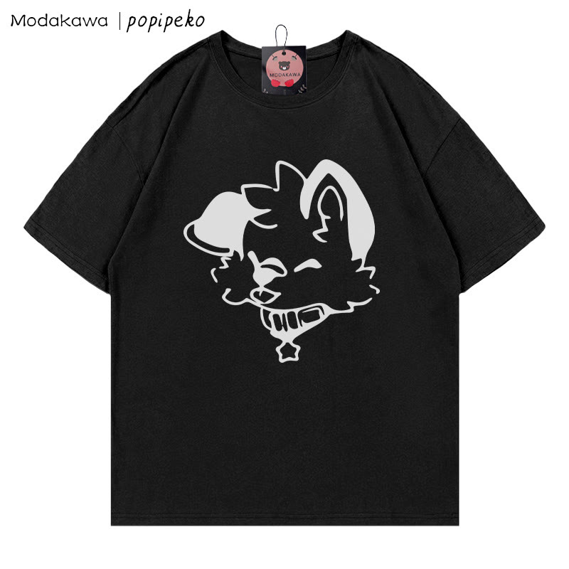 MODAKAWA X popipeko Puppy Print T-shirt - Black - 5XL - image 4