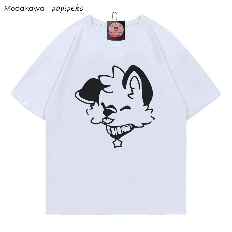 MODAKAWA X popipeko Puppy Print T-shirt - White - 5XL - image 3