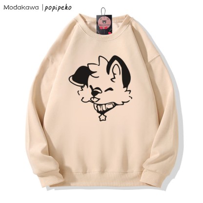 MODAKAWA X popipeko Puppy Print Round Collar Sweatshirt - Apricot B - 5XL - image 3