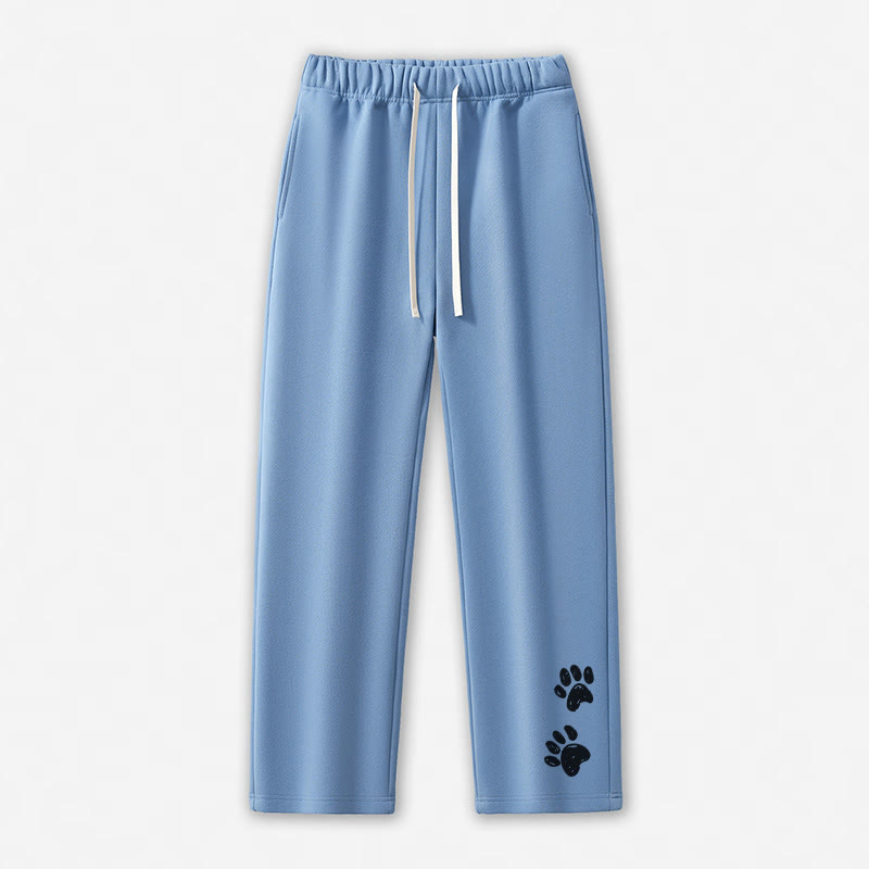 Paw Print Casual Pants - Blue - 5XL - image 1