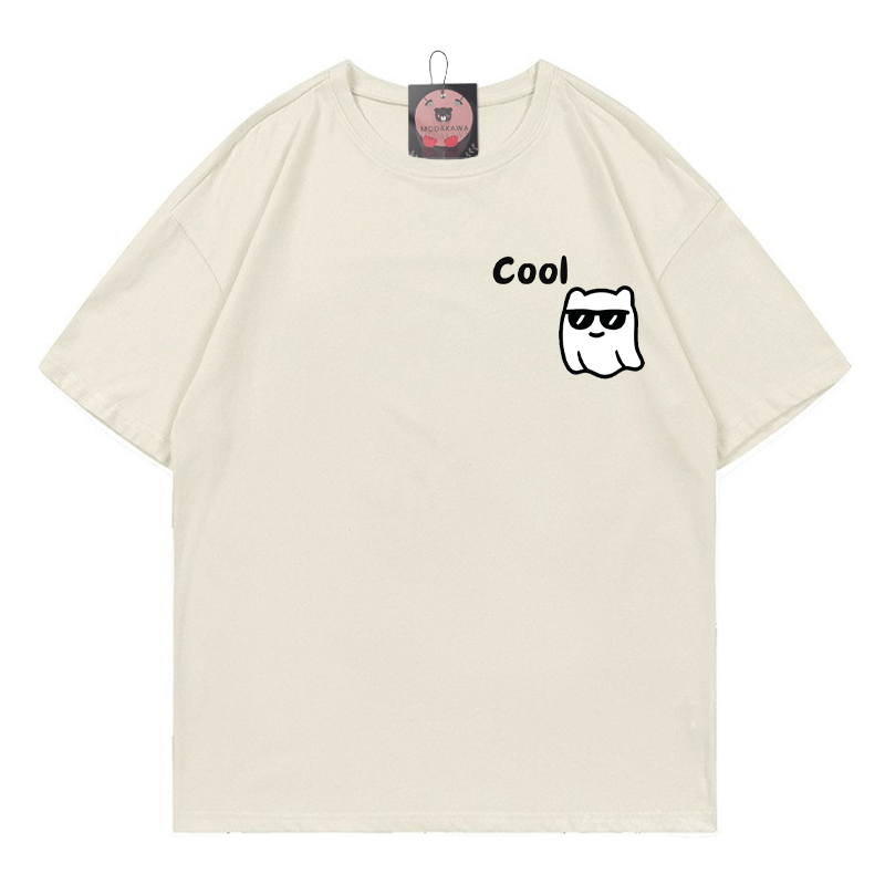 Ghost Print T-shirt - Beige - 5XL - image 2