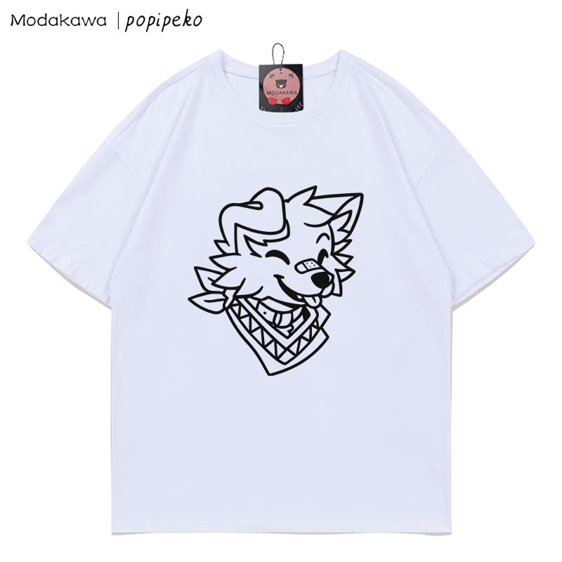 MODAKAWA X popipeko Puppy Print T-shirt - White - 5XL - image 2