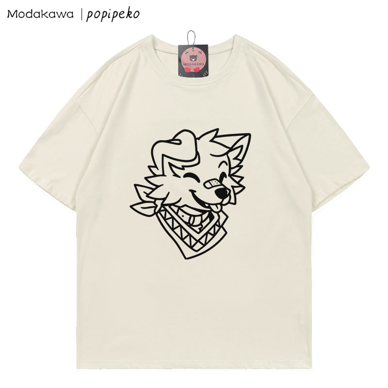 MODAKAWA X popipeko Puppy Print T-shirt - Beige - 5XL - image 1