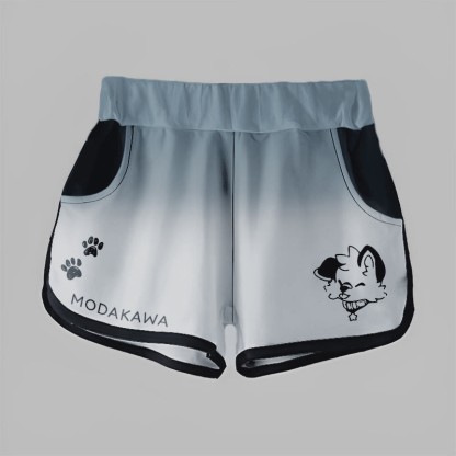 MODAKAWA X popipeko Gradient Puppy Print Casual Shorts - Grey - 5XL - image 5
