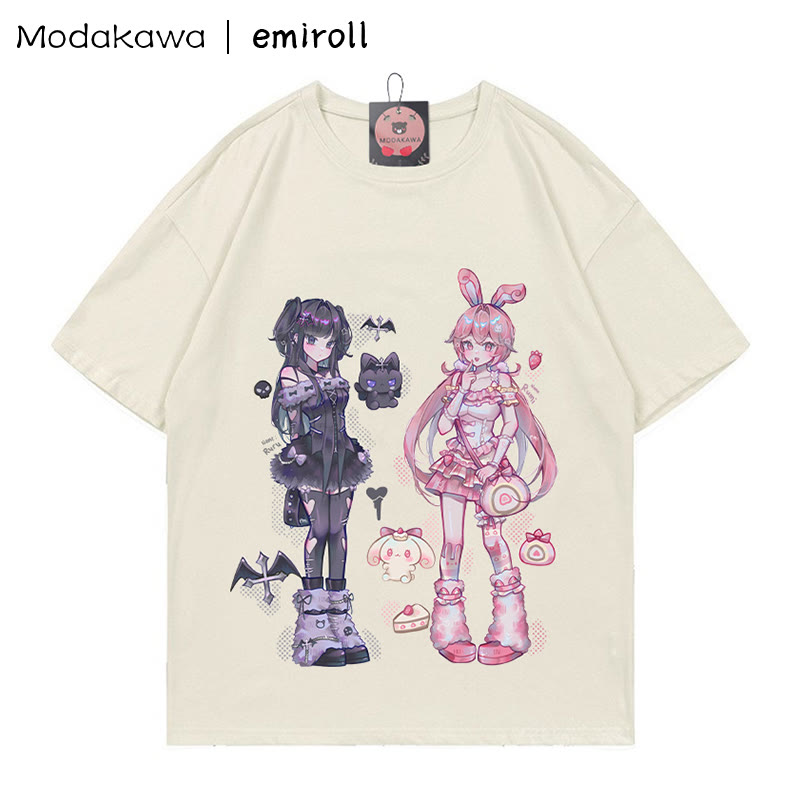 MODAKAWA X emiroll Ruru Rumi Print T-shirt - Beige - 5XL - image 2