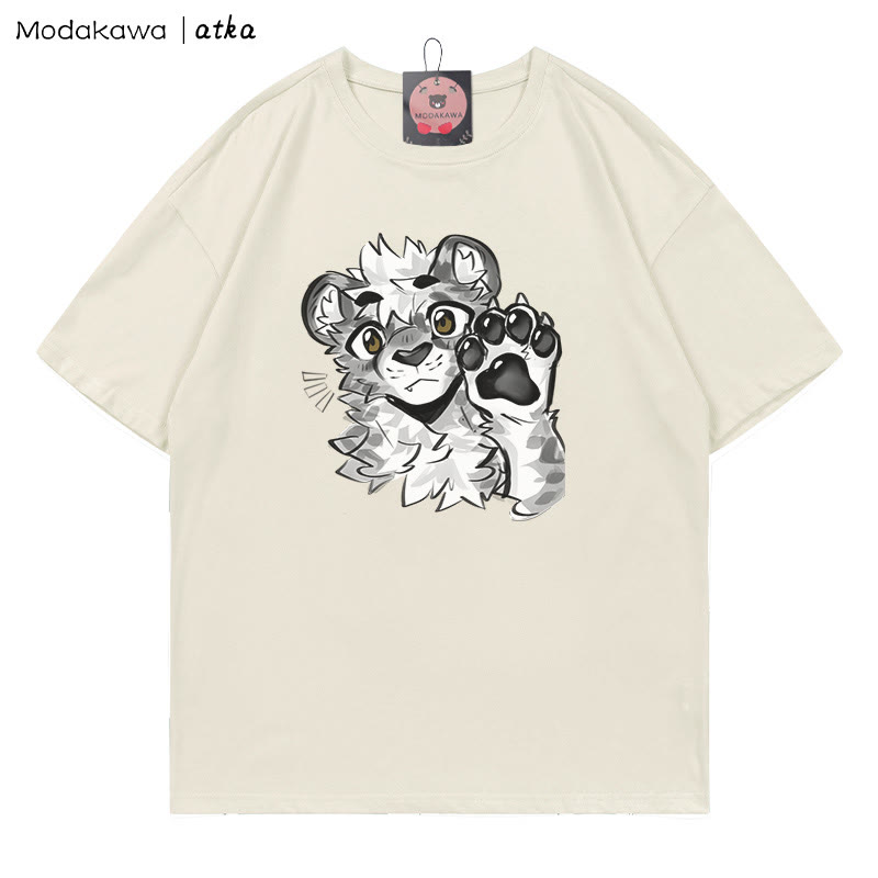 MODAKAWA X atka Tiger Paw Wave Graphic T-shirt - Beige - 5XL - image 1