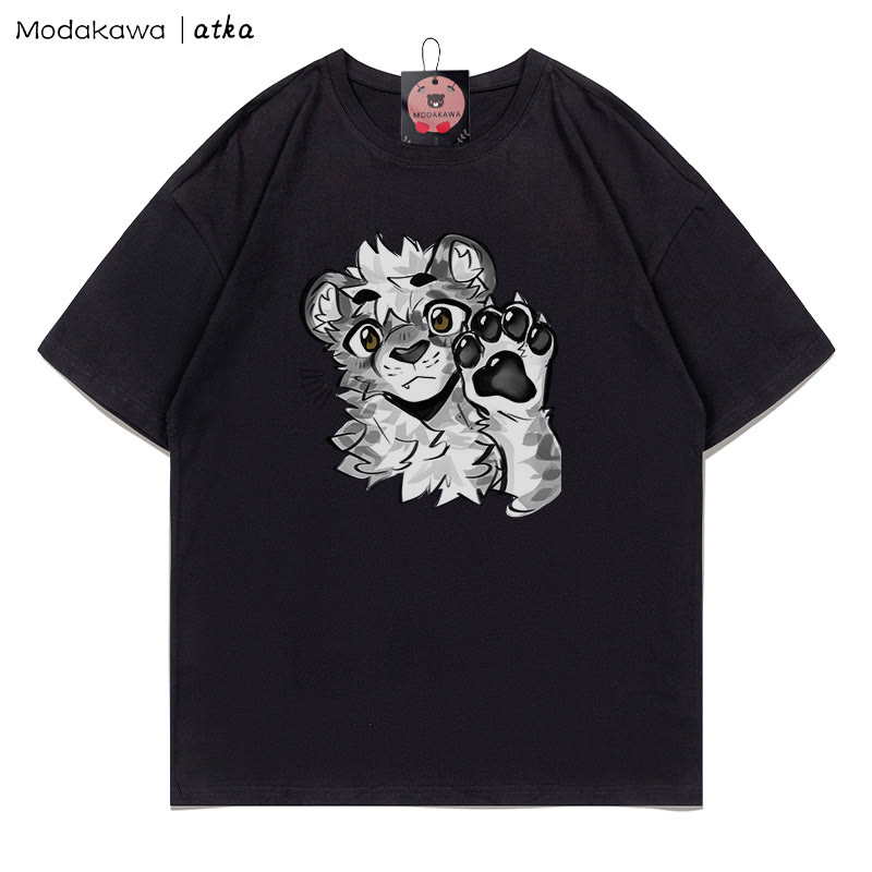 MODAKAWA X atka Tiger Paw Wave Graphic T-shirt - Black - 5XL - image 4