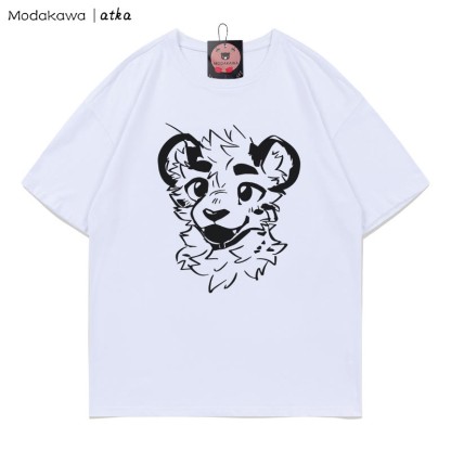 MODAKAWA X atka Cheeky Tiger Face Graphic T-shirt - White - 5XL - image 2