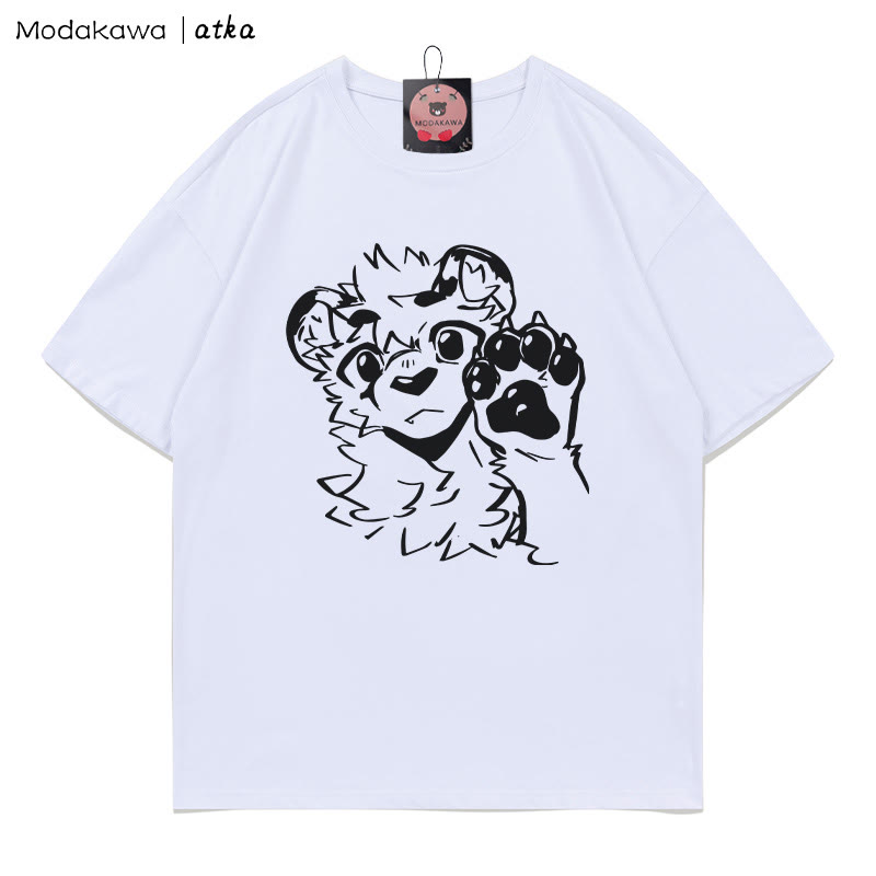 MODAKAWA X atka Tiger Paw Wave Graphic T-shirt - White - 5XL - image 2