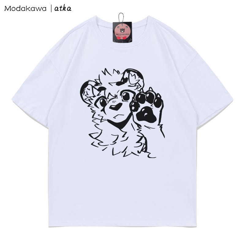 MODAKAWA X atka Tiger Paw Wave Graphic T-shirt - White - 5XL - image 2