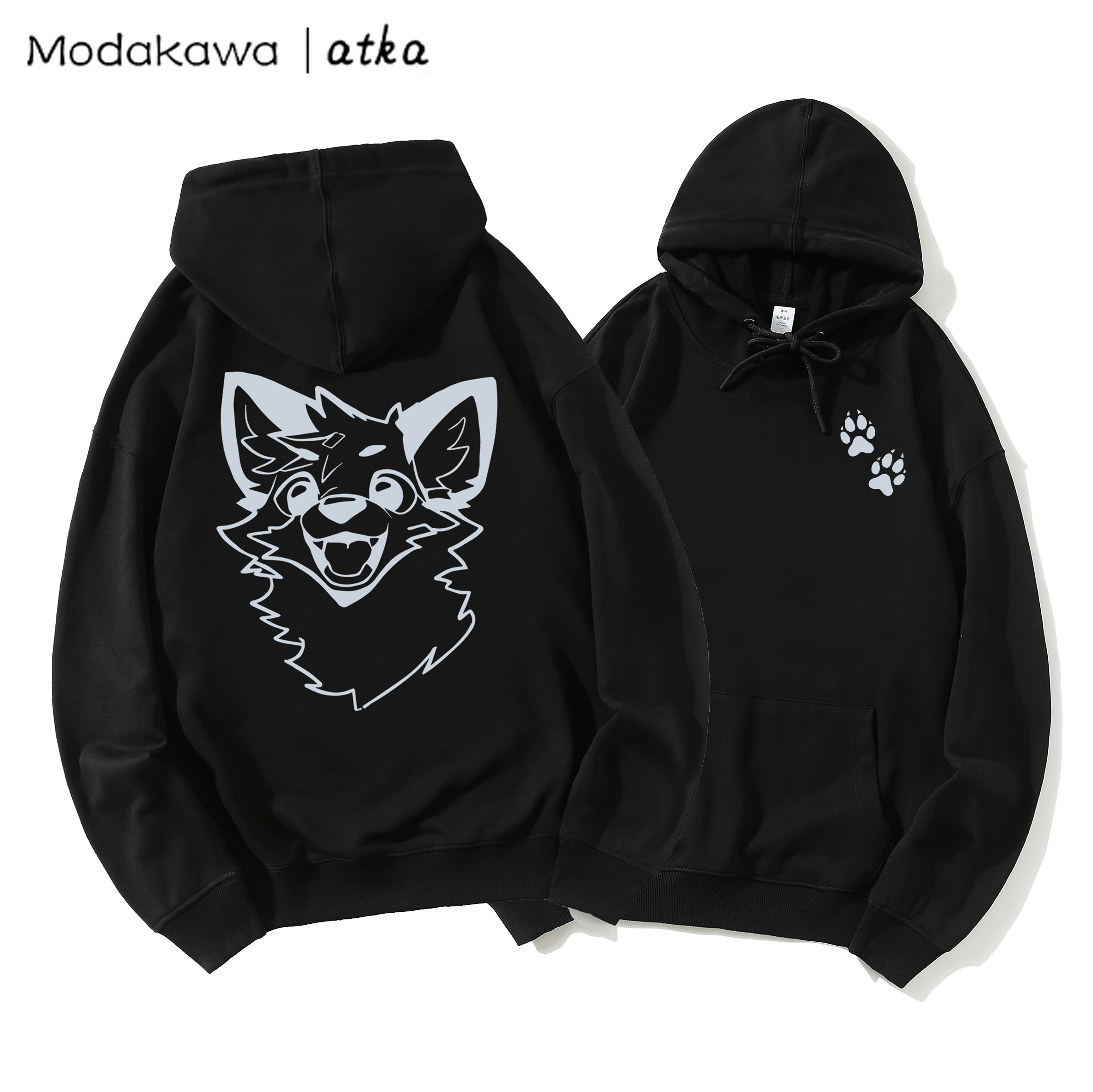 MODAKAWA X atka Fox Print Loose Cotton-Blend Hoodie - image 1