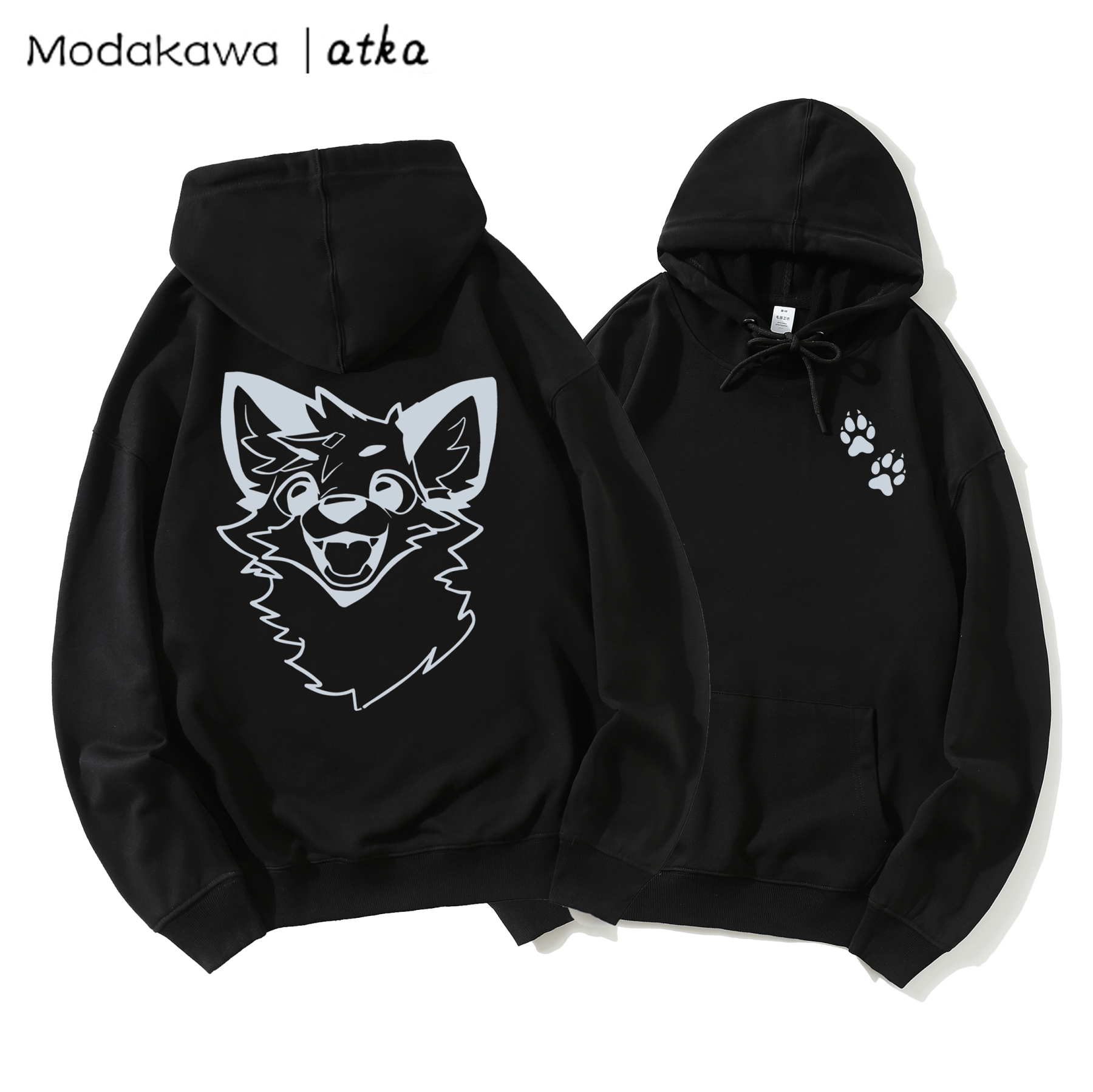 MODAKAWA X atka Fox Print Loose Cotton-Blend Hoodie - image 1