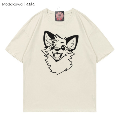 MODAKAWA X atka Fox Print T-shirt - Beige - 5XL - image 3