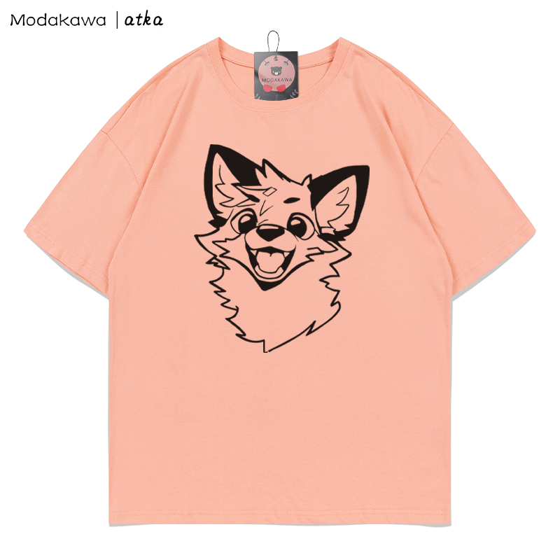MODAKAWA X atka Fox Print T-shirt - Peach - 5XL - image 2