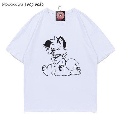 MODAKAWA X popipeko Puppy Print T-shirt - White - 5XL - image 3