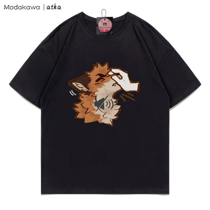 MODAKAWA X atka "Shhh" Fox Graphic T-shirt - Black - 5XL - image 2