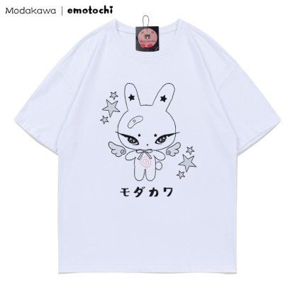 MODAKAWA X emotochi Bunny Star Print T-shirt - White - 5XL - image 1