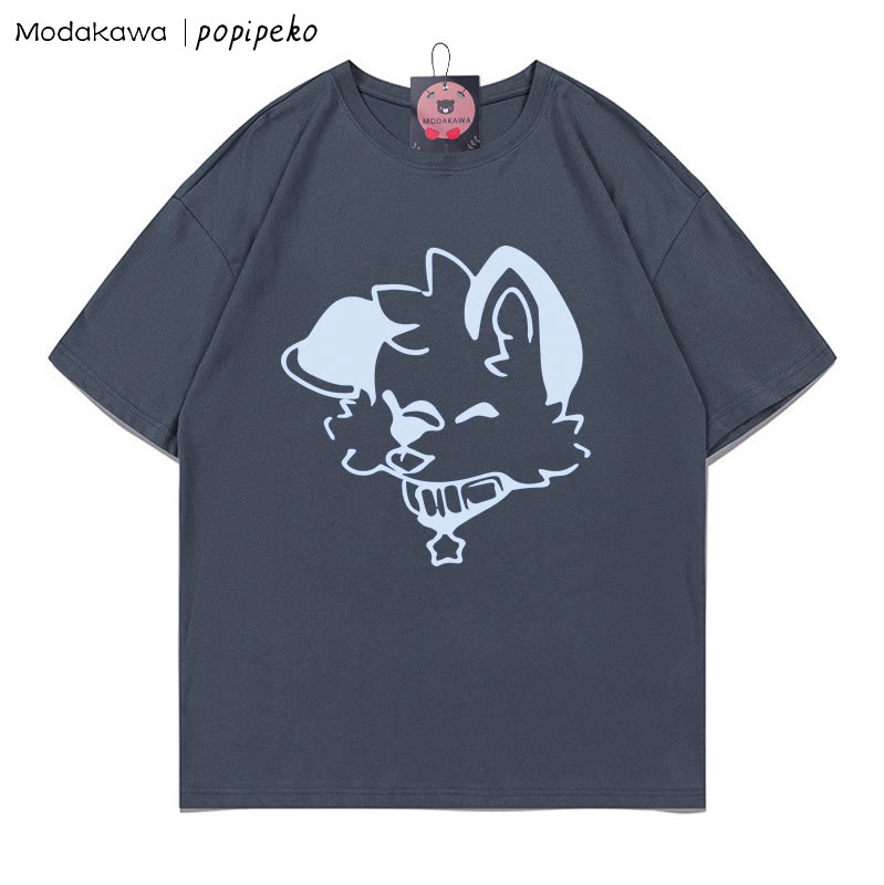 MODAKAWA X popipeko Puppy Print T-shirt - Grey - 5XL - image 6