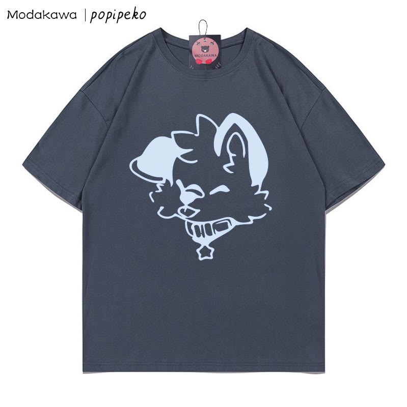 MODAKAWA X popipeko Puppy Print T-shirt - Grey - 5XL - image 6